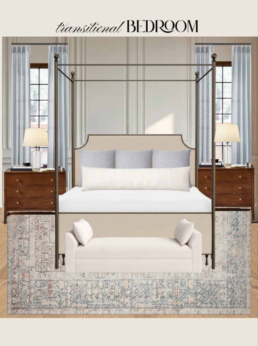 Neutral bedroom, bedroom inspiration, bedroom inspo, bedroom examples 
Primary bedroom furniture, master bedroom, guest bedroom, traditional bedroom, transitional bedroom, nightstand, upholstered bed, area rug, bedroom bench, bedroom chandelier, lamp, bedroom lamp, neutral curtains, triple pleat pinch curtains, affordable furniture, good quality furniture, wayfair, Loloi,  end of bed bench, neutral rug

#neutralhomedecor #traditionalhome #traditionalhomedecor #wallpanelling #bedroominspiration 


#LTKHome #LTKSaleAlert