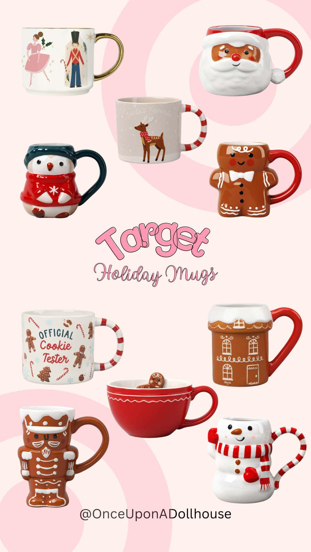 Target Holiday Mugs!

Christmas mugs, gingerbread coffee mugs, Santa mugs, Nutcracker mug

#LTKHome #LTKHoliday #LTKFindsUnder50