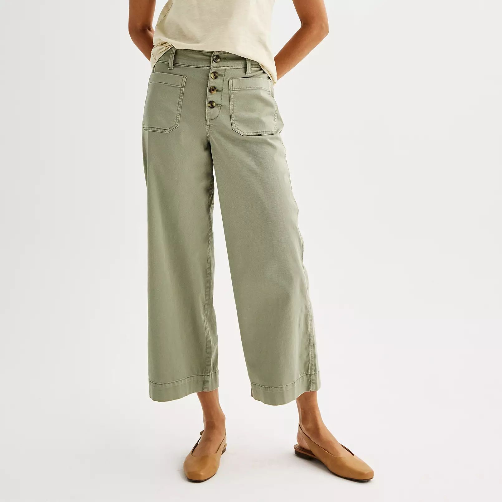 Women's Sonoma Goods For Life® Wide Leg Cropped Pants | Kohl's