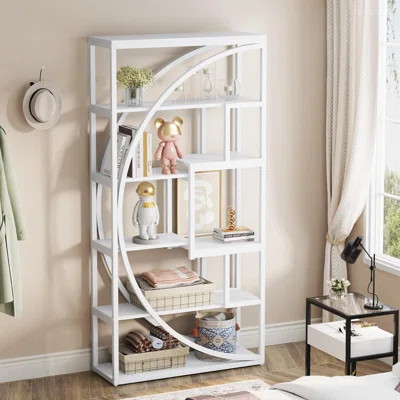 Industrial 5-Tier Bookcase With 8 Open Shelves, 70.8 Inch Tall Bookshelf For Home Office Living Room, Etagere Shelf Display Unit | Wayfair North America