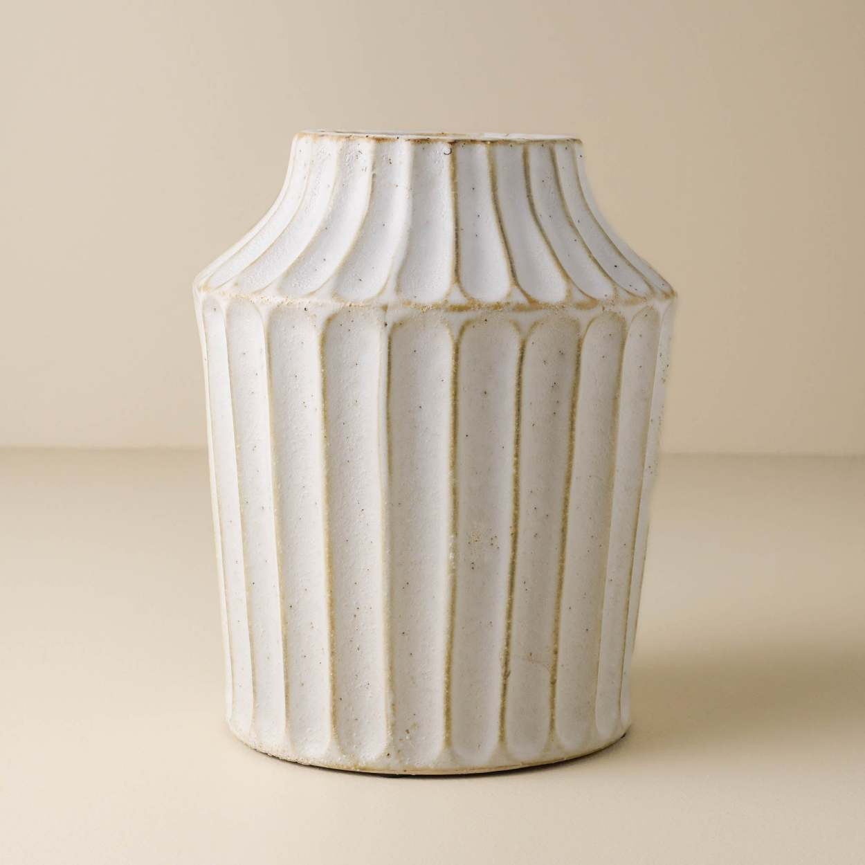 Reagan Ribbed White Vase | Magnolia