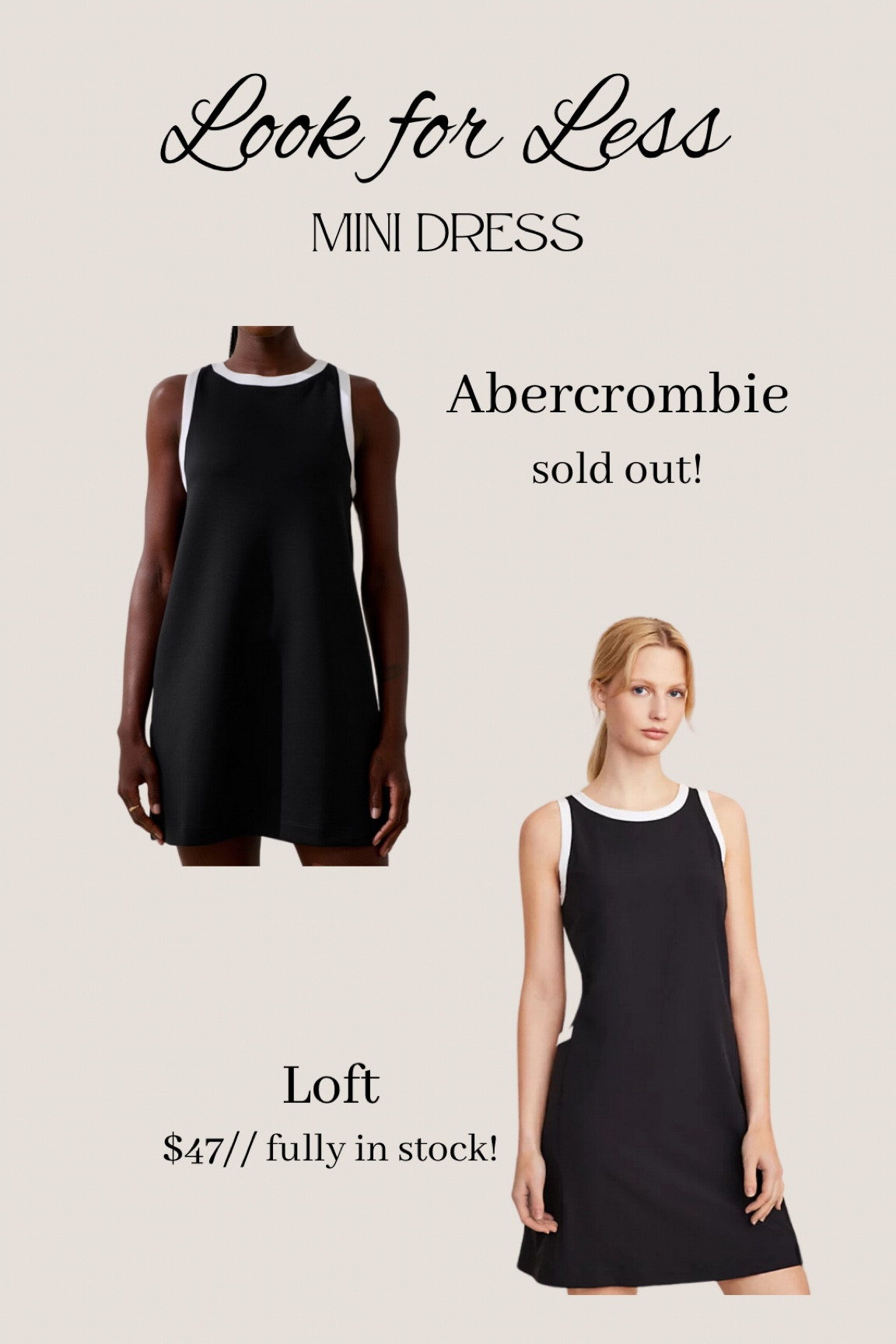 LOOK FOR LESS// mini dress

#LTKSummerSales #LTKFindsUnder50 #LTKMidsize