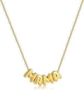 SLOONG Mama Necklace Letter Necklace 18K Gold Plated Dainty Mother and Daughter Matching Gift for... | Amazon (US)