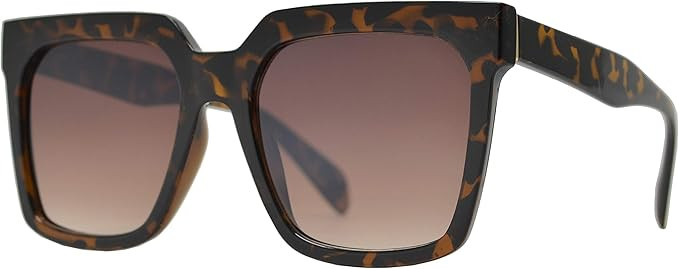 Retro Oversized Luxury Fashion Square Sunglasses with Flat Lens for Women | Amazon (US)