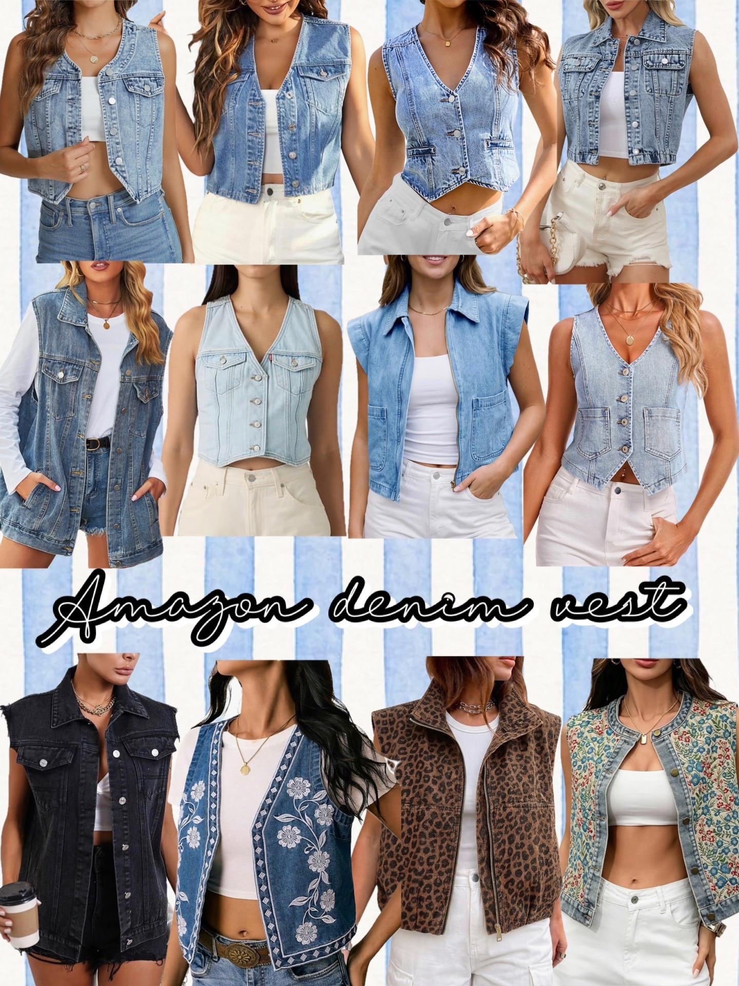 Rounded up some cute denim vest from Amazon! 💙
#amazonfashion #denimvest