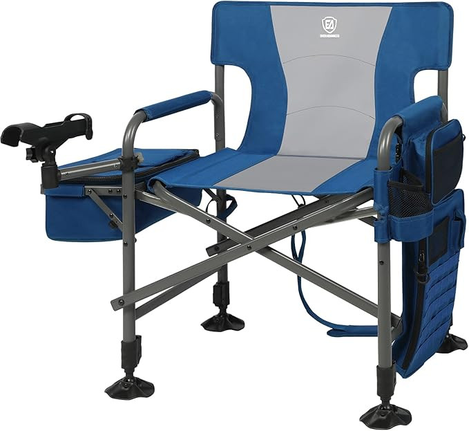 EVER ADVANCED All Terrain Fishing Chair with Rod Holder and Cooler, Adjustable Feet, Mesh Back Fo... | Amazon (US)