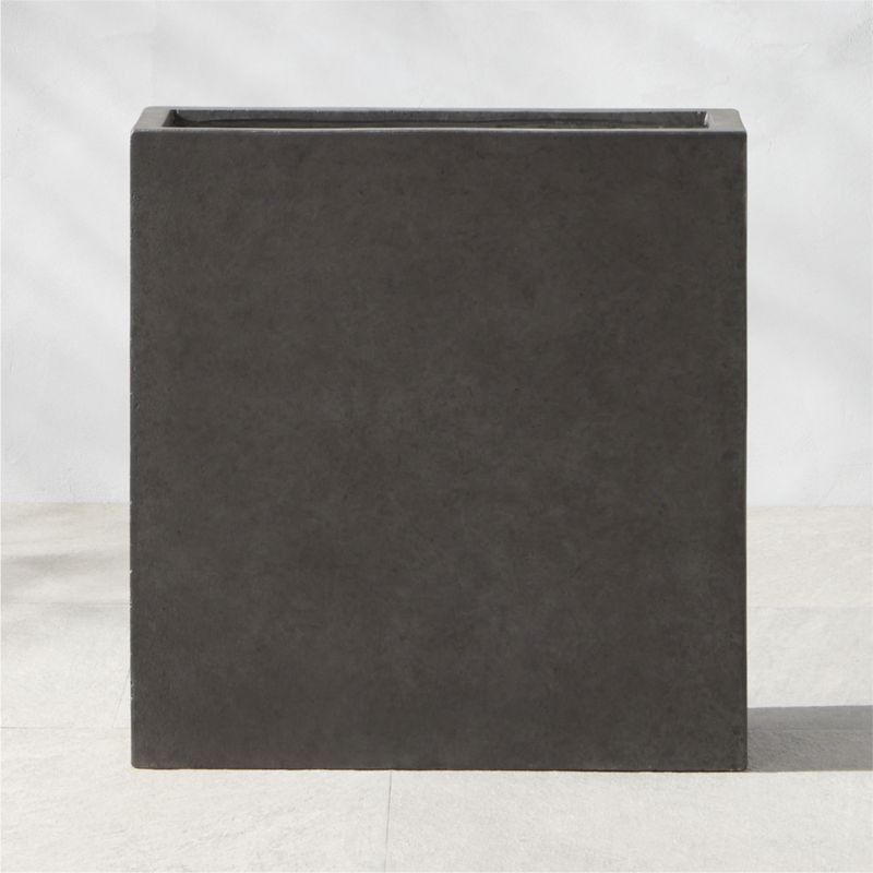 Ash Modern Dark Grey Cement Outdoor Planter Large | CB2 | CB2