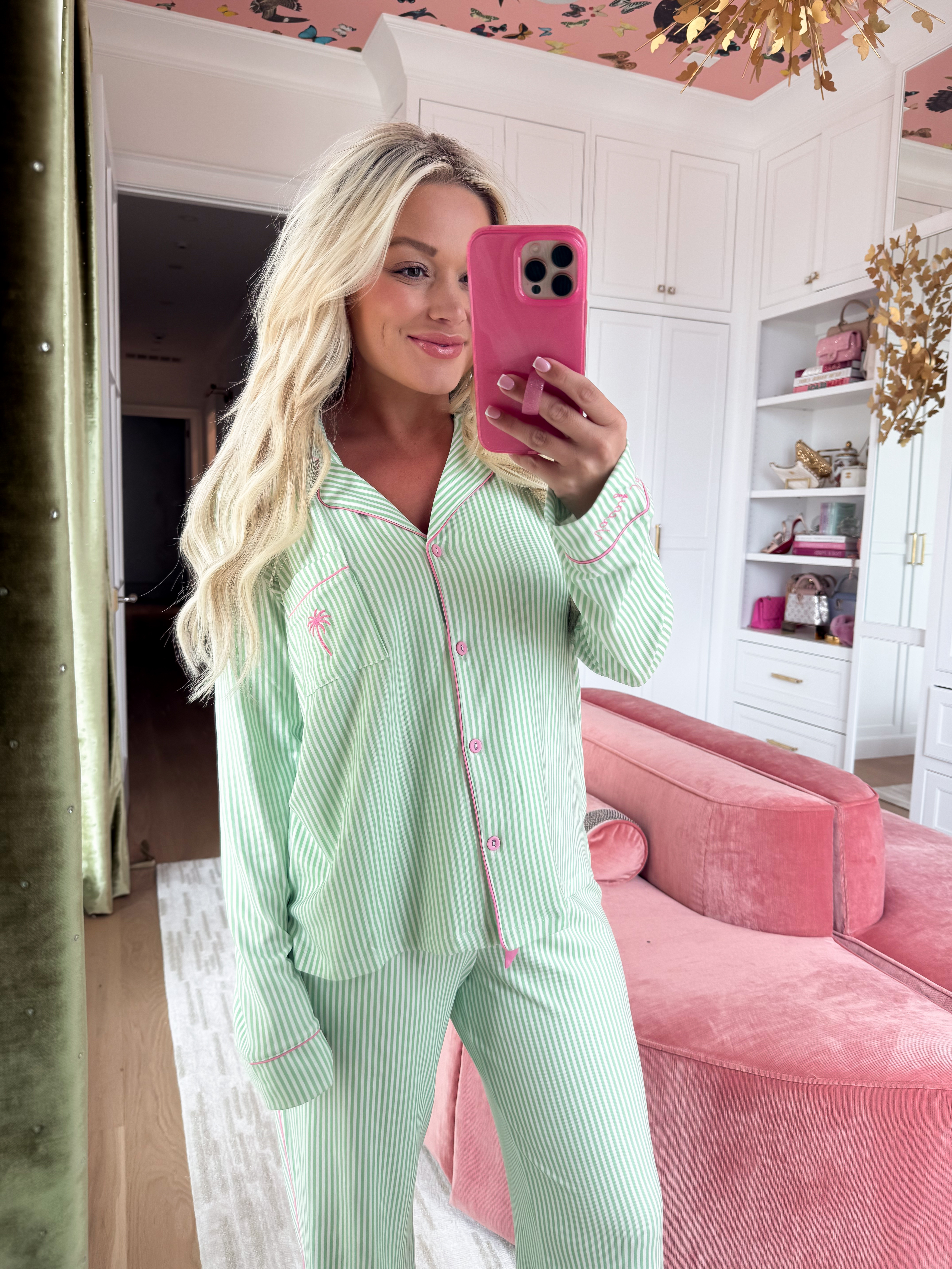 Palm print pajamas. Striped pajamas. Nordstrom pajamas  

#LTKgrwm #LTKootd