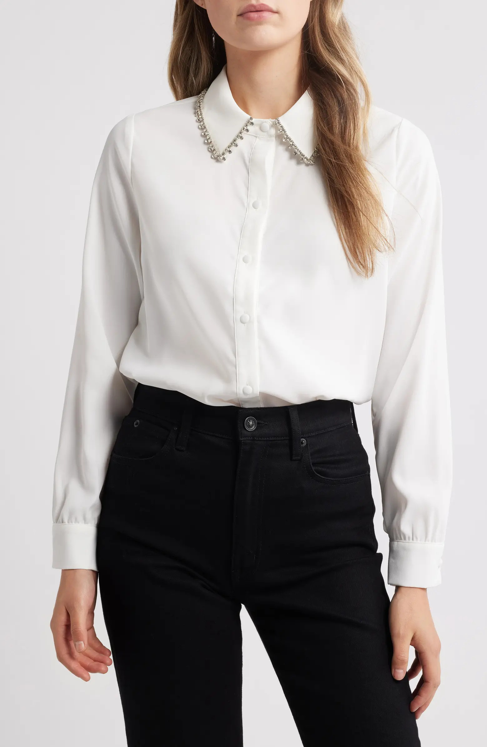 Sylvi Rhinestone Collar Shirt | Nordstrom