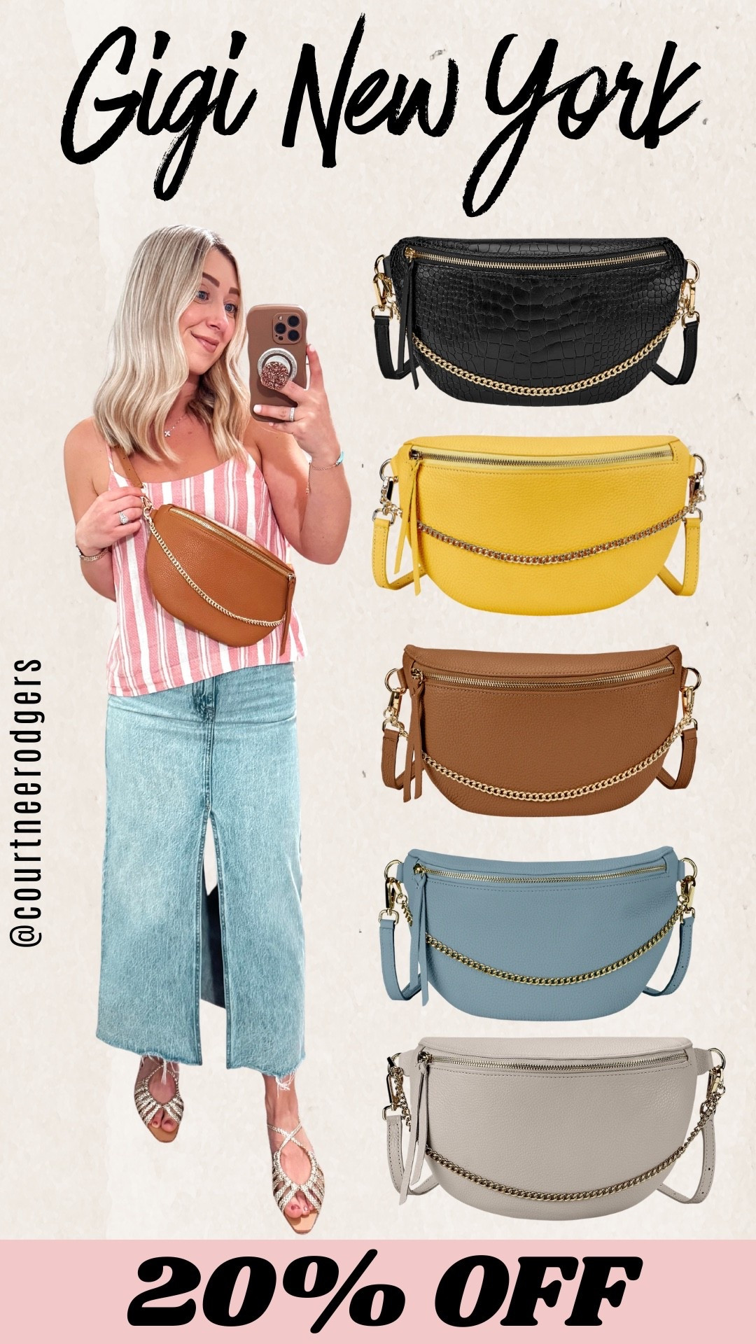 Gigi New York bag that I’m obsessed with! Love how chic it is and that you can dress it up or down! 
➡️Use code: HAUTE20 for 20% OFF

Handbags, spring outfits, spring fashion 

#LTKPetite #LTKSaleAlert #LTKootd