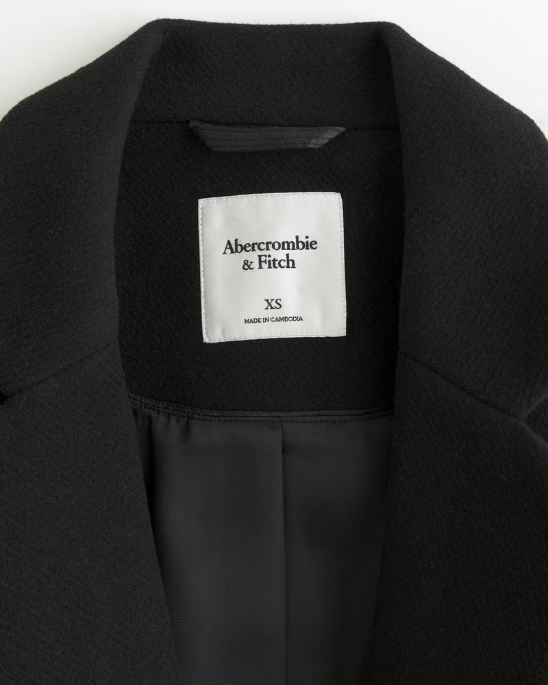 Heavyweight Wool-Blend Blazer Coat | Abercrombie & Fitch (US)