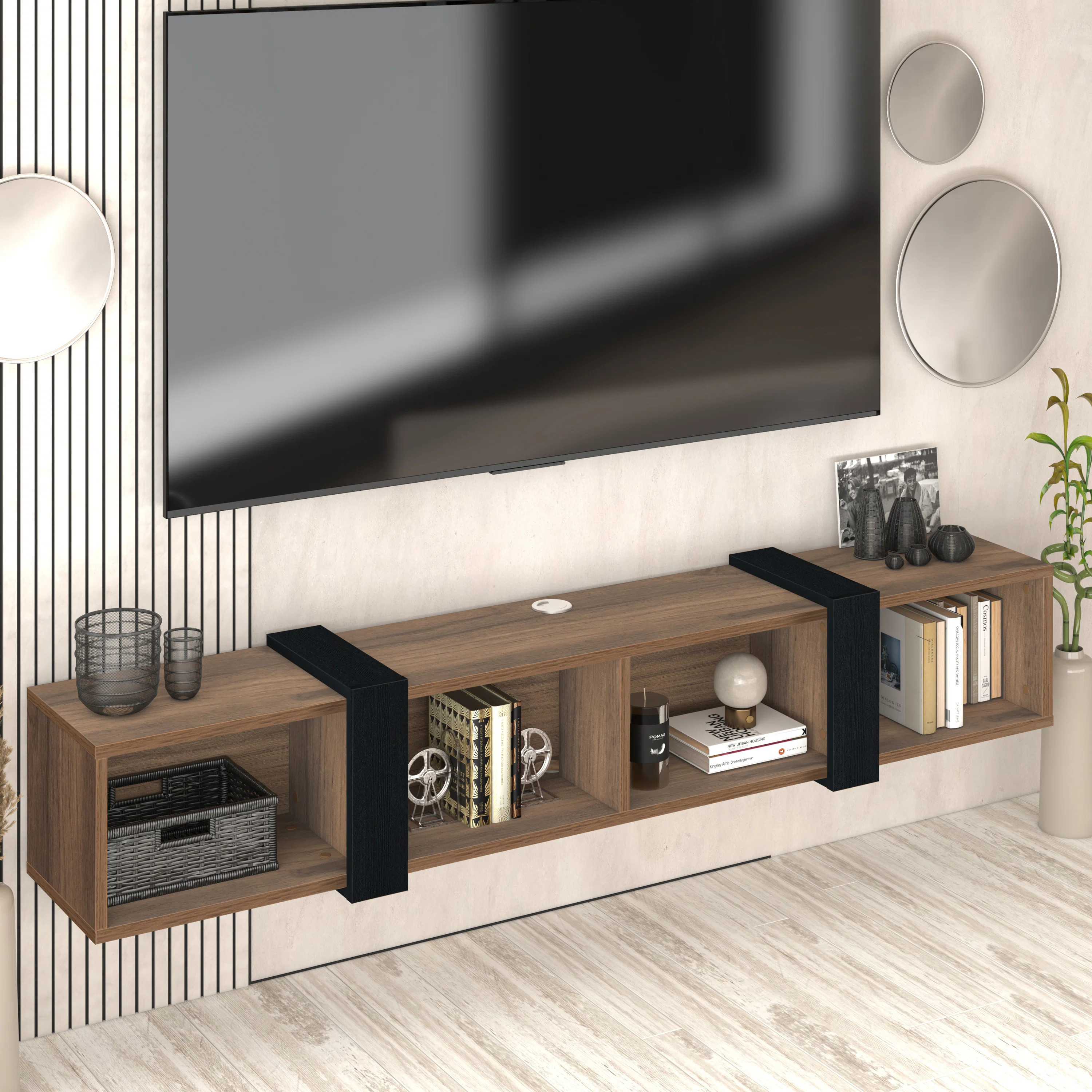 Marie Floating Tv Stand With Open Shelves | Wayfair North America