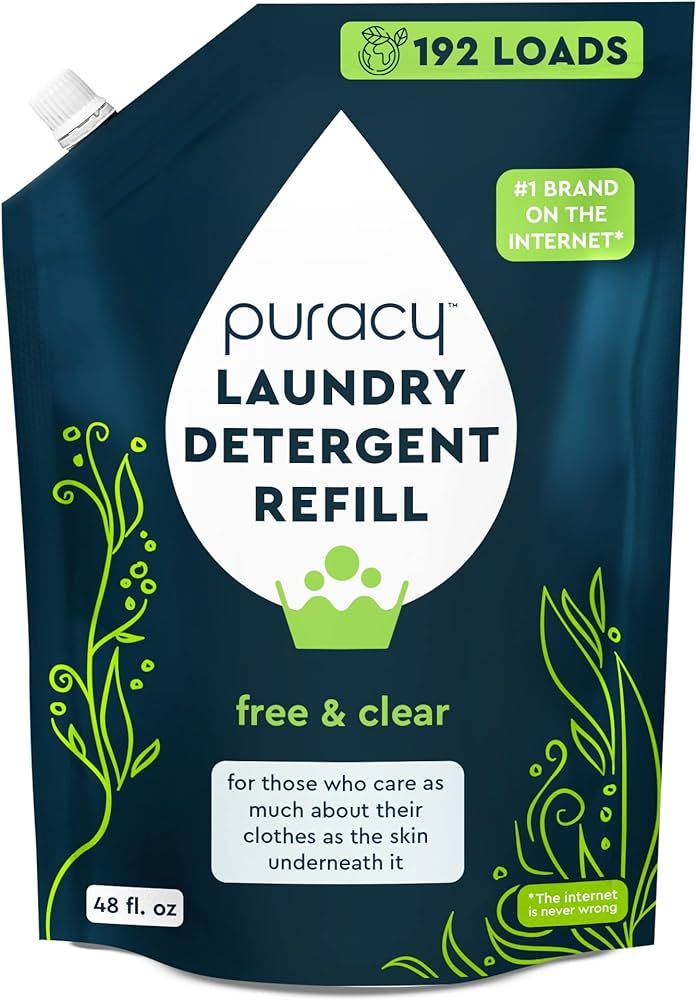 Puracy Liquid Laundry Detergent Refill-1,4 Dioxane Free, Natural, Scent-Free Gentle Laundry Deter... | Amazon (US)
