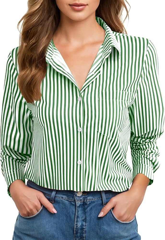 COUXILY Soft Wrinkle-Free Button Down Stretch Shirts for Women, Breathable Moisture-Wicking Casua... | Amazon (US)