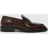 schuh rhodes leather loafer shoes in burgundy | Schuh