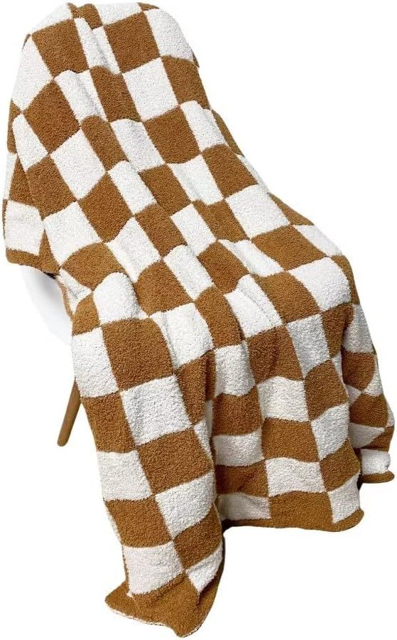 GY Throw Blankets Checkered Fuzzy Blanket Plaid Decorative Black Throw Blanket - Super Soft Fluff... | Amazon (US)