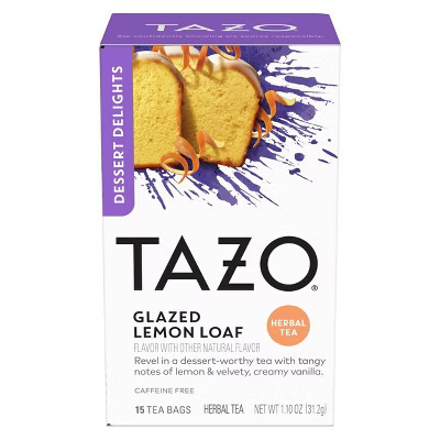 Tazo Dessert Delights Glazed Lemon Loaf Herbal Tea Bags - 15ct | Target