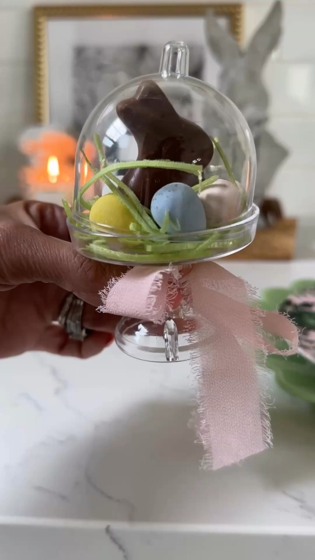 These Easter mini domes are such a hit I’ve been doing them the last few years. 🐰 The domes are plastic and can be reusable for other events. Comment Easter and I’ll send you the links to everything.