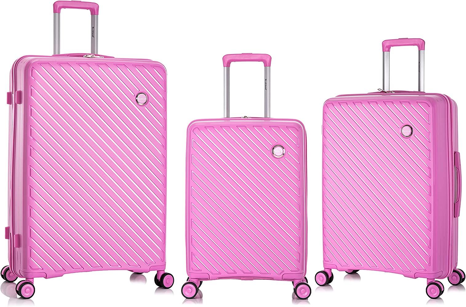 Rockland Prague Hardside Luggage with Spinner Wheels, Pink, 3-Piece Set (20/24/28) | Amazon (US)