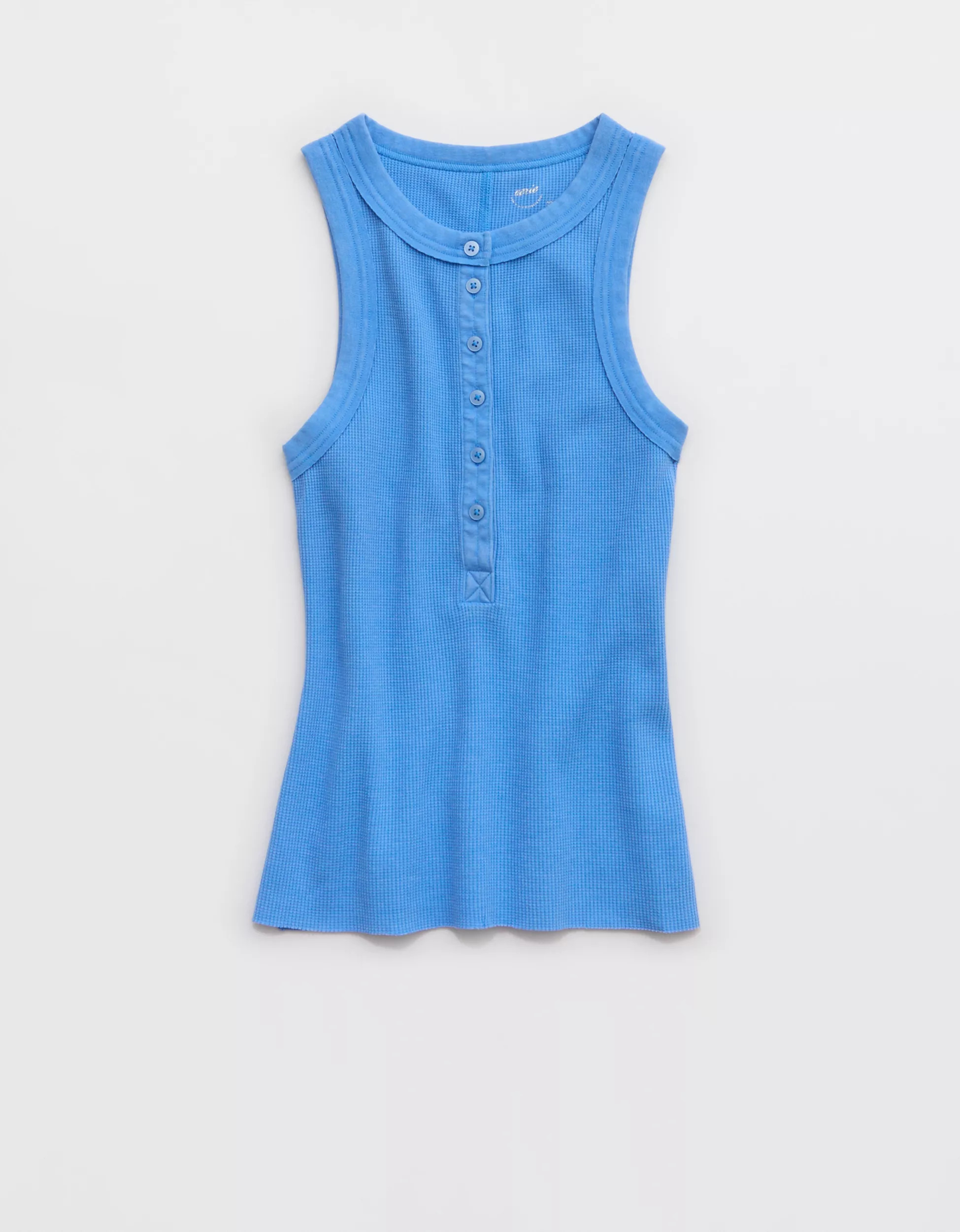 Aerie Unwind Waffle Henley Tank Top | American Eagle Outfitters (US & CA)
