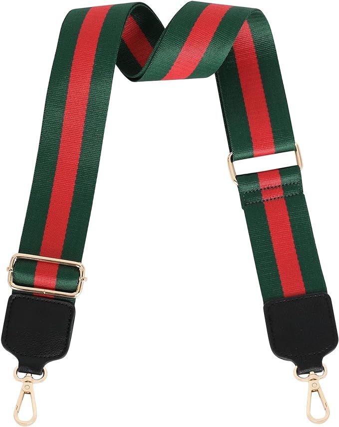 Montana West Purse Strap Replacement Crossbody Handbag Strap Wide Adjustable Green Red Stripes ST... | Amazon (US)
