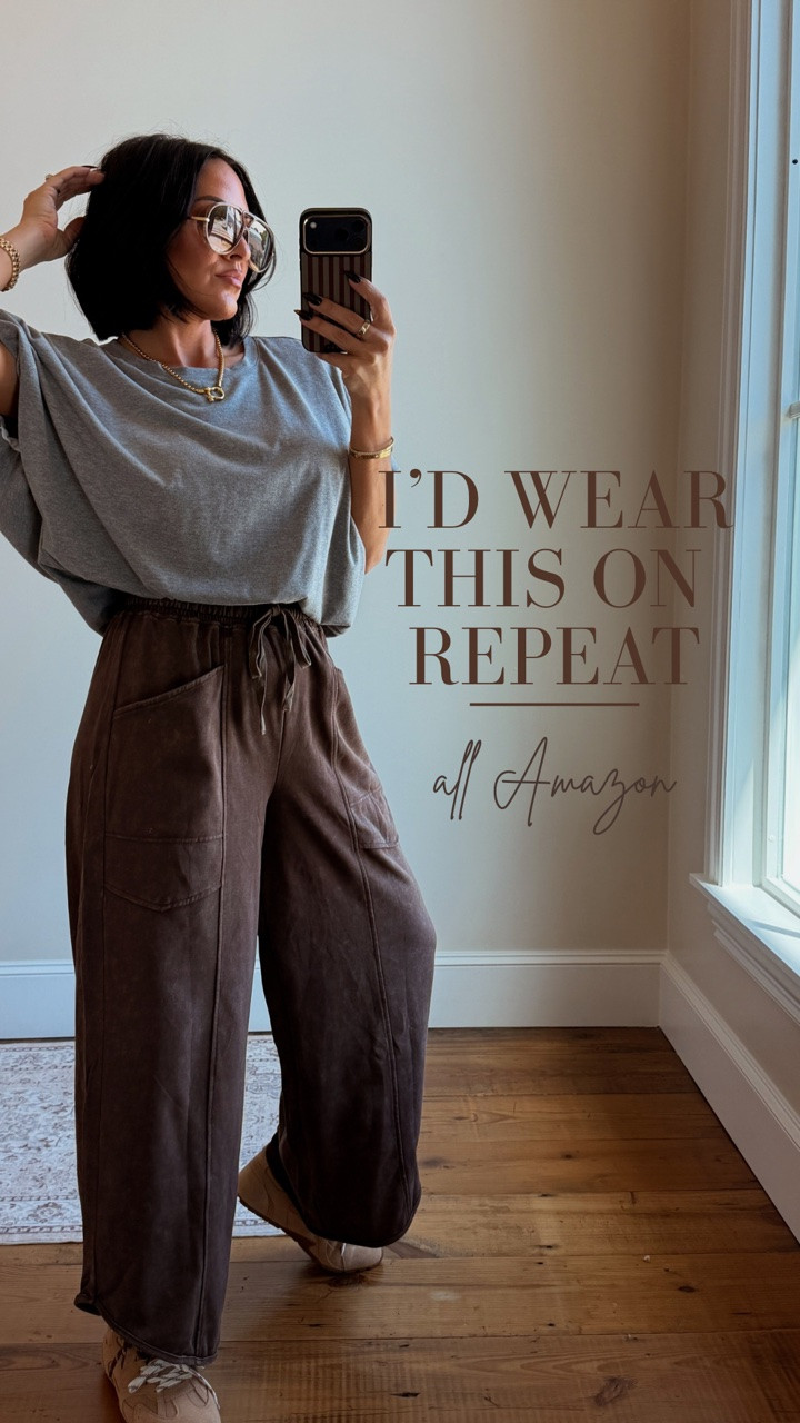 Not me accidentally putting together my new favorite casual outfit 😂 The pants, the oversized tee, the sneakers… I wouldn’t change a thing. And somehow every single piece is Amazon.

This is what I want to wear when I want to be comfortable but still look like I tried 🤎