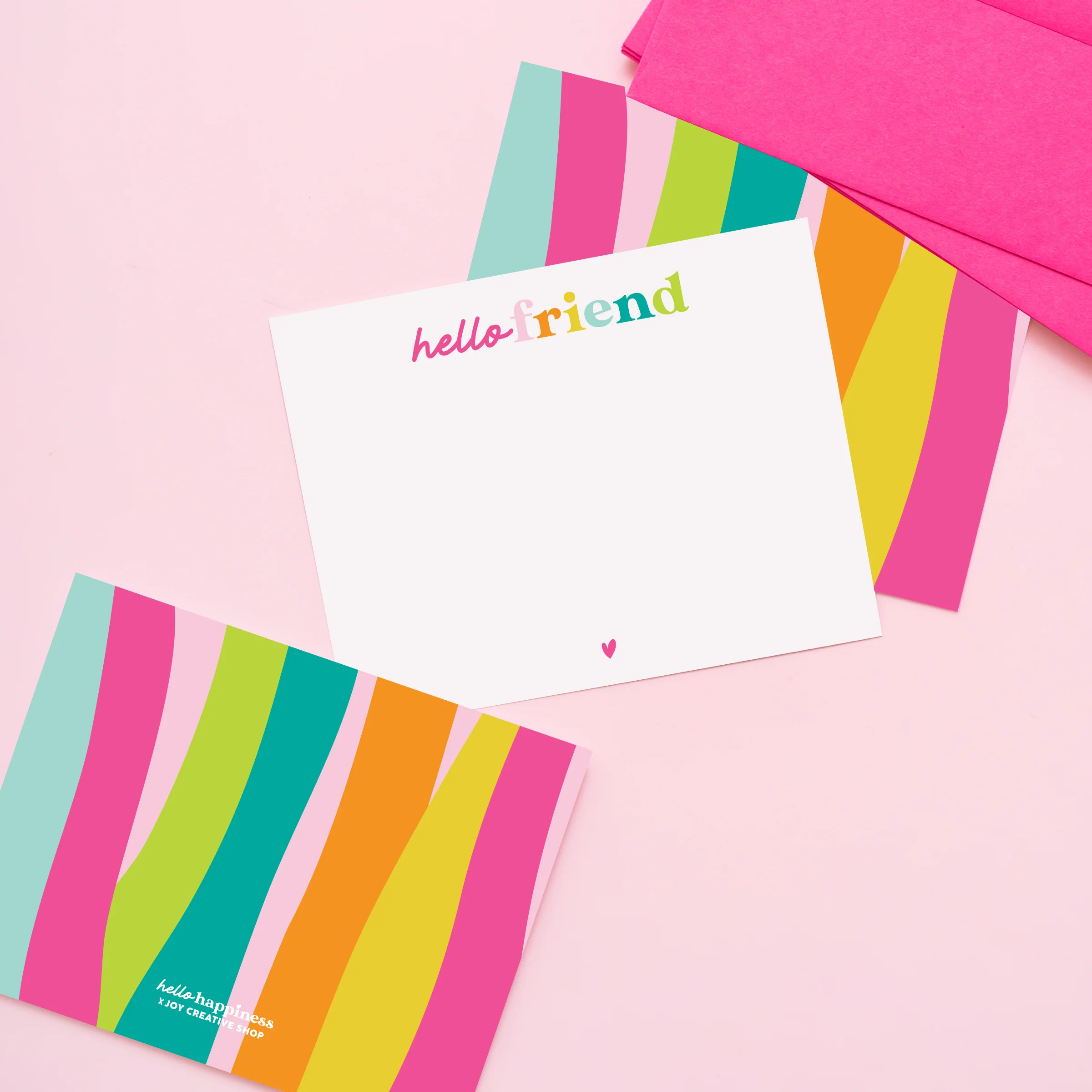 Hello Happiness x JCS Hello Friend Flat Notes | Joy Creative Shop