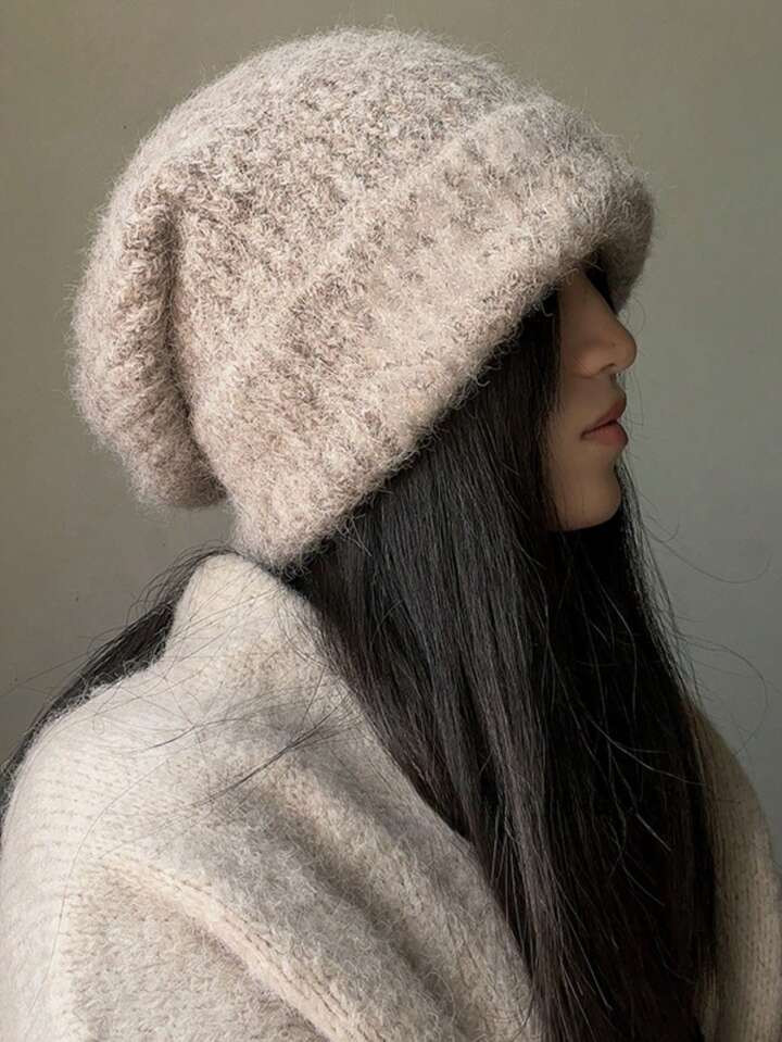 1 Knitted Hat, Winter Long Beanie, Slouchy Style, Warm Ear Protection Cap For Women Casual | SHEIN