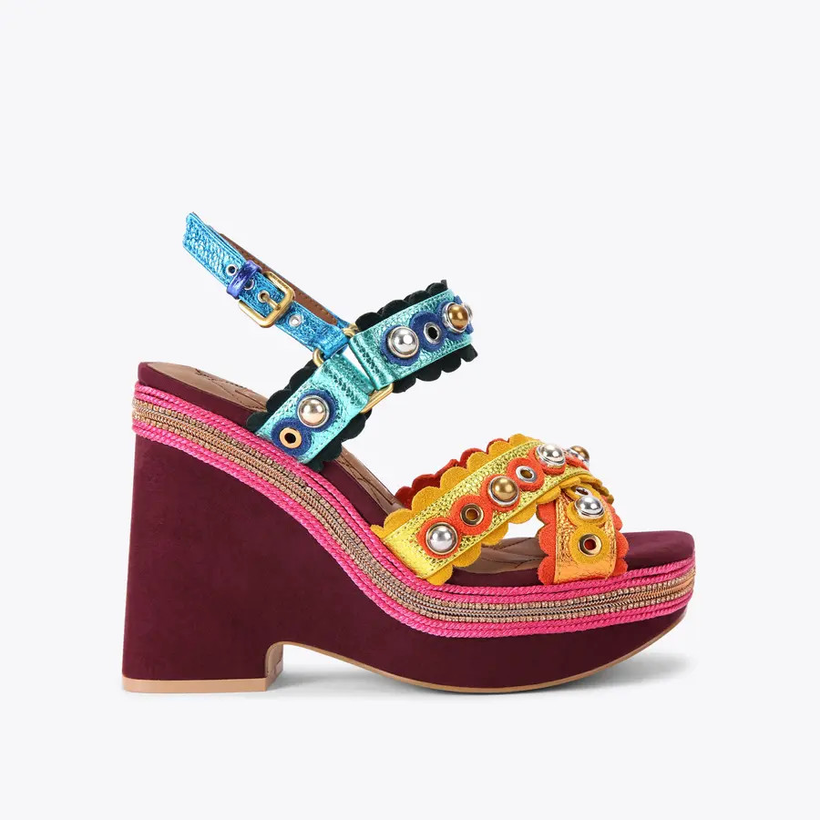 scalloped stud wedge heel | Kurt Geiger US