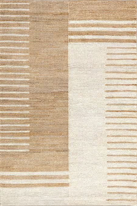 Natural Gabi Woven Ladder Jute 8' x 10' Area Rug | Rugs USA