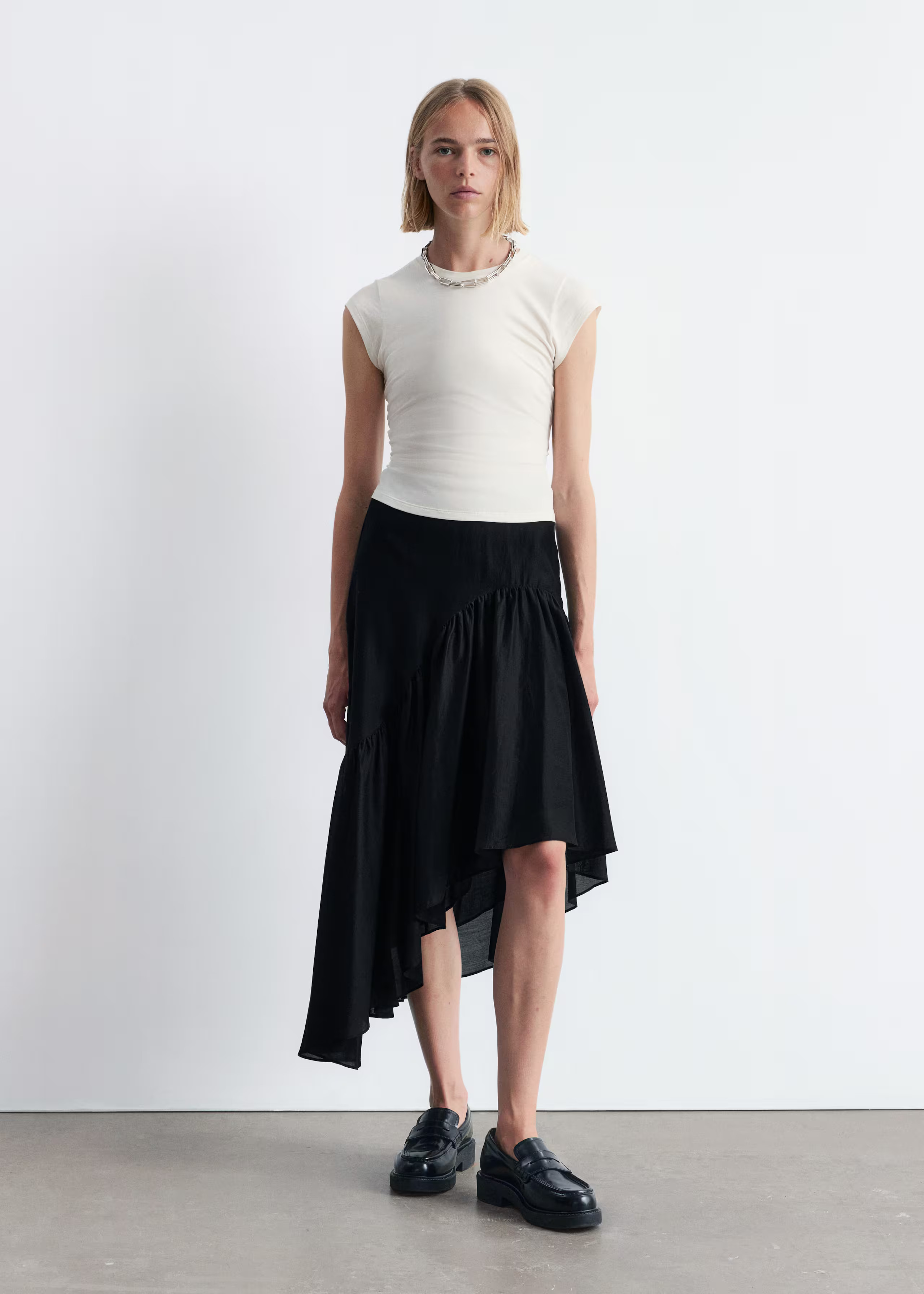 Asymmetric Ruffle Midi Skirt | & Other Stories UK