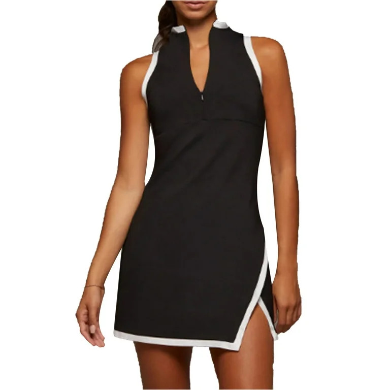 YEAHDOR Womens Sleeveless Golf Tennis Sports Dress Side Split Athletic Outfit Activewear Black XL... | Walmart (US)