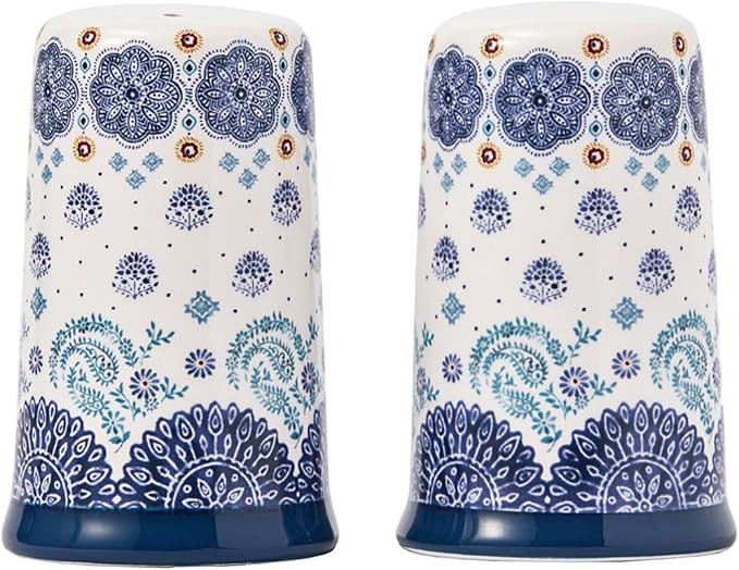 Bico Blue Talavera Ceramic Salt & Pepper Shaker Set, for Kitchen or Decor, Dishwasher Safe | Amazon (US)