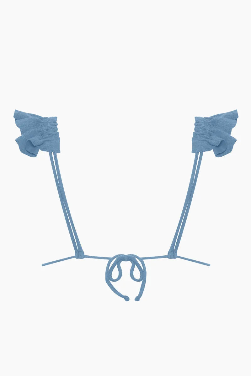 Laven Ruffle Triangle Bikini Top - Riviera Blue | Bikini.com