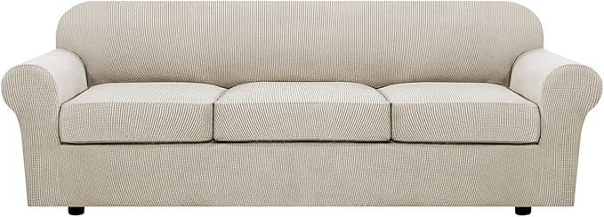 H.VERSAILTEX 4 Piece Stretch Sofa Covers for 3 Cushion Couch Covers for Living Room Furniture Sli... | Amazon (US)