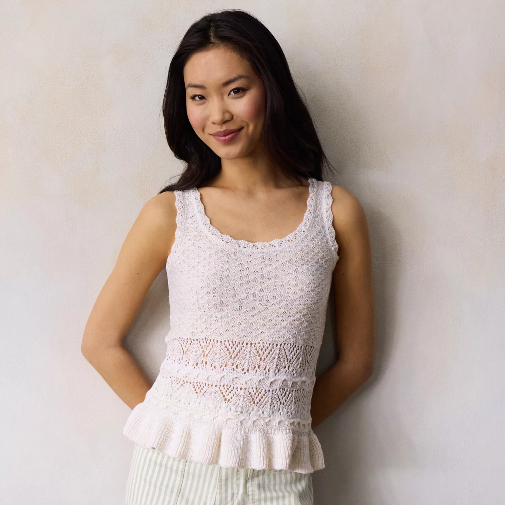 Women's LC Lauren Conrad Mixed Stitch Sweater Tank Top | Kohl's