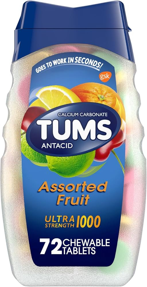 TUMS Ultra Strength Antacid Tablets for Chewable Heartburn Relief and Acid Indigestion Relief, As... | Amazon (US)