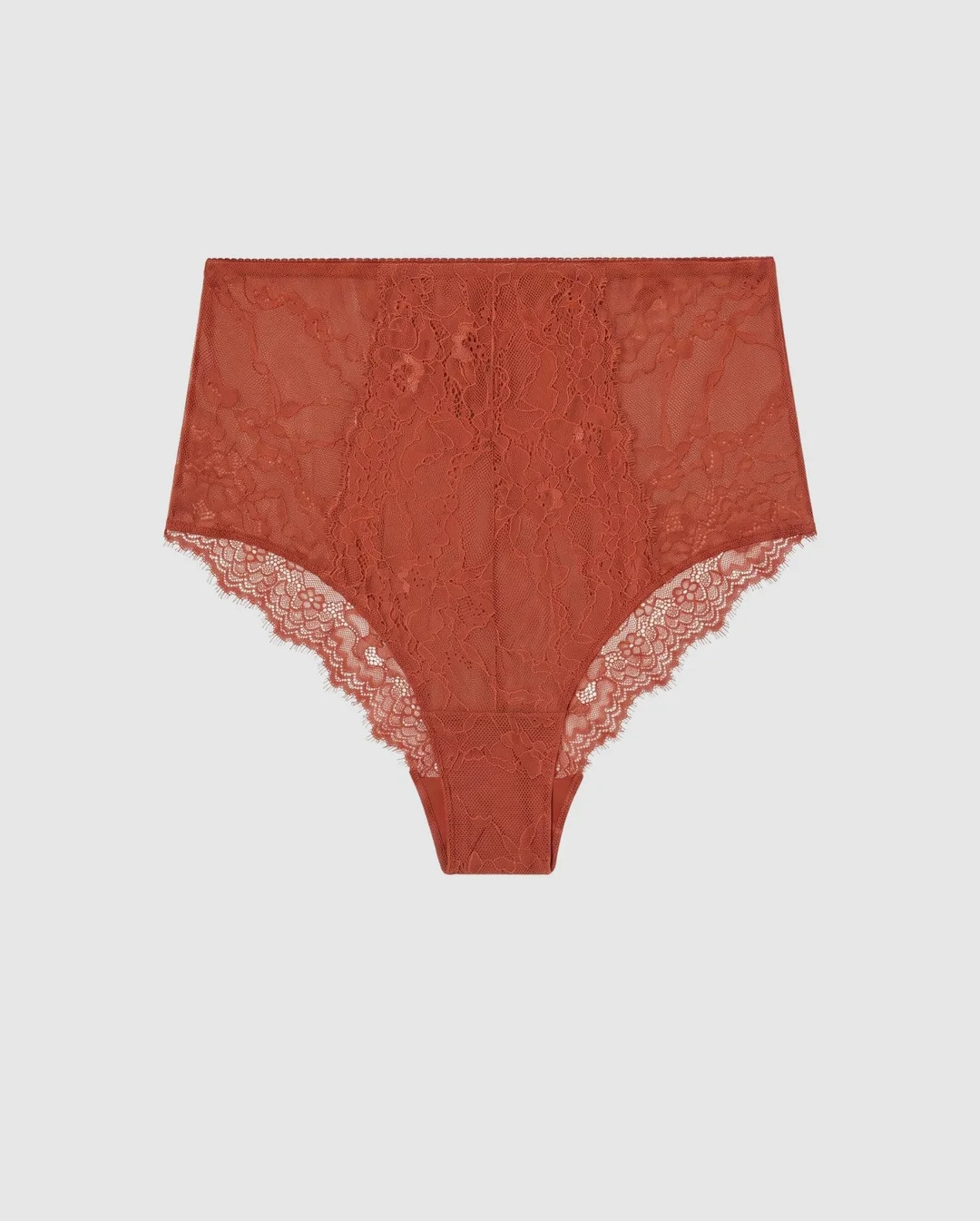 Lace Highwaist Briefs Rust | Understatement