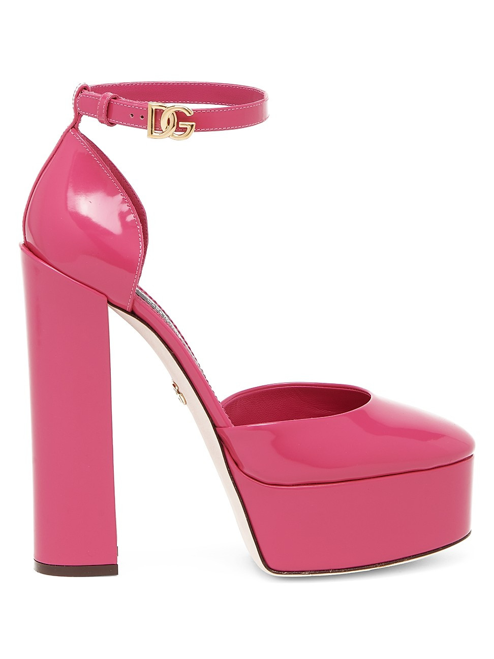 Logo Patent Leather Platform Ankle-Strap Pumps | Saks Fifth Avenue