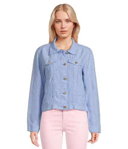 Lilly Pulitzer Women's Seaspray Linen Jacket, Blue Peri X Resort White | Amazon (US)