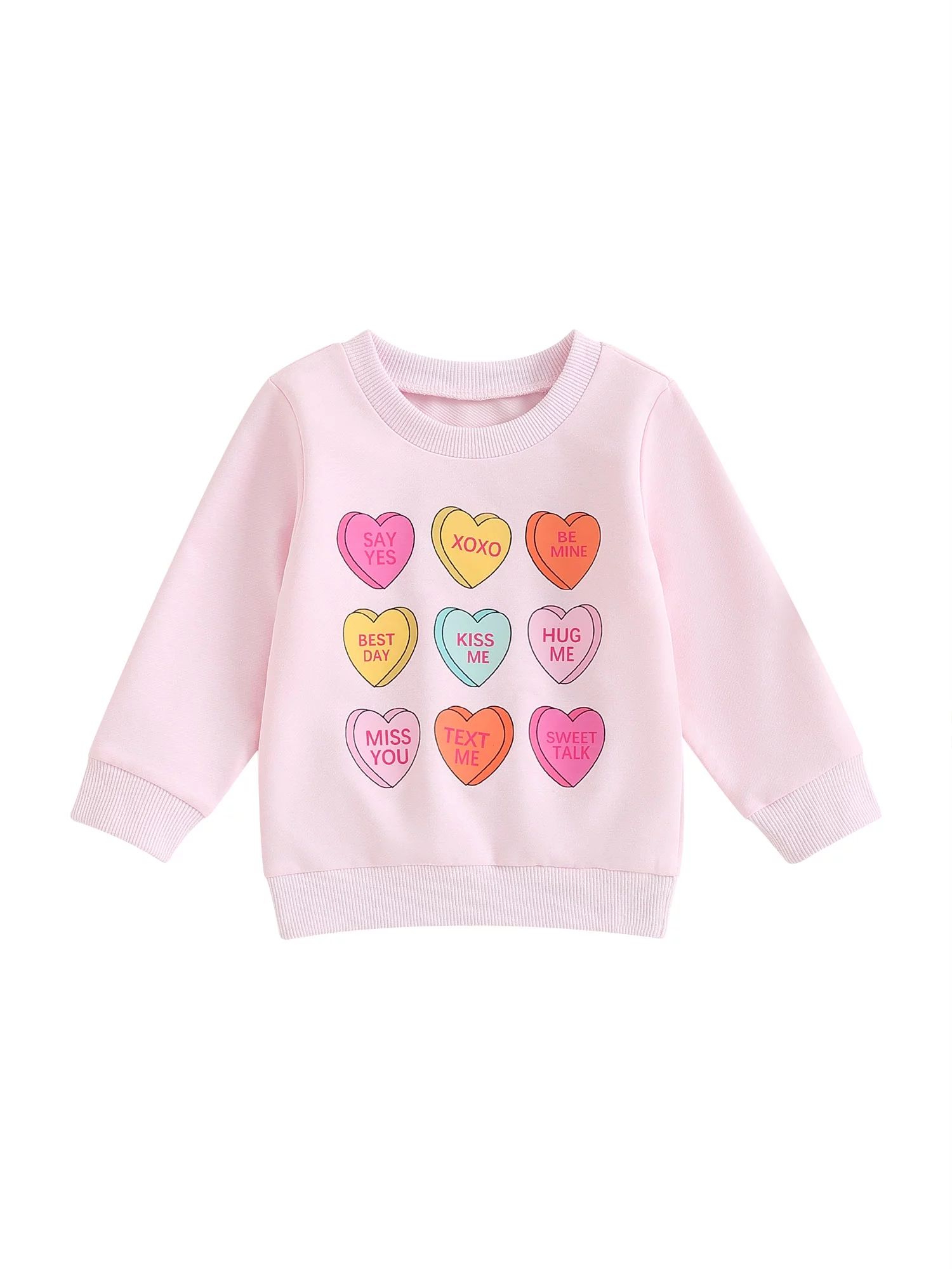 Toddler Baby Girl Boy Valentines Day Outfit Long Sleeve Crewneck  Sweatshirt Oversized Pullovers ... | Walmart (US)