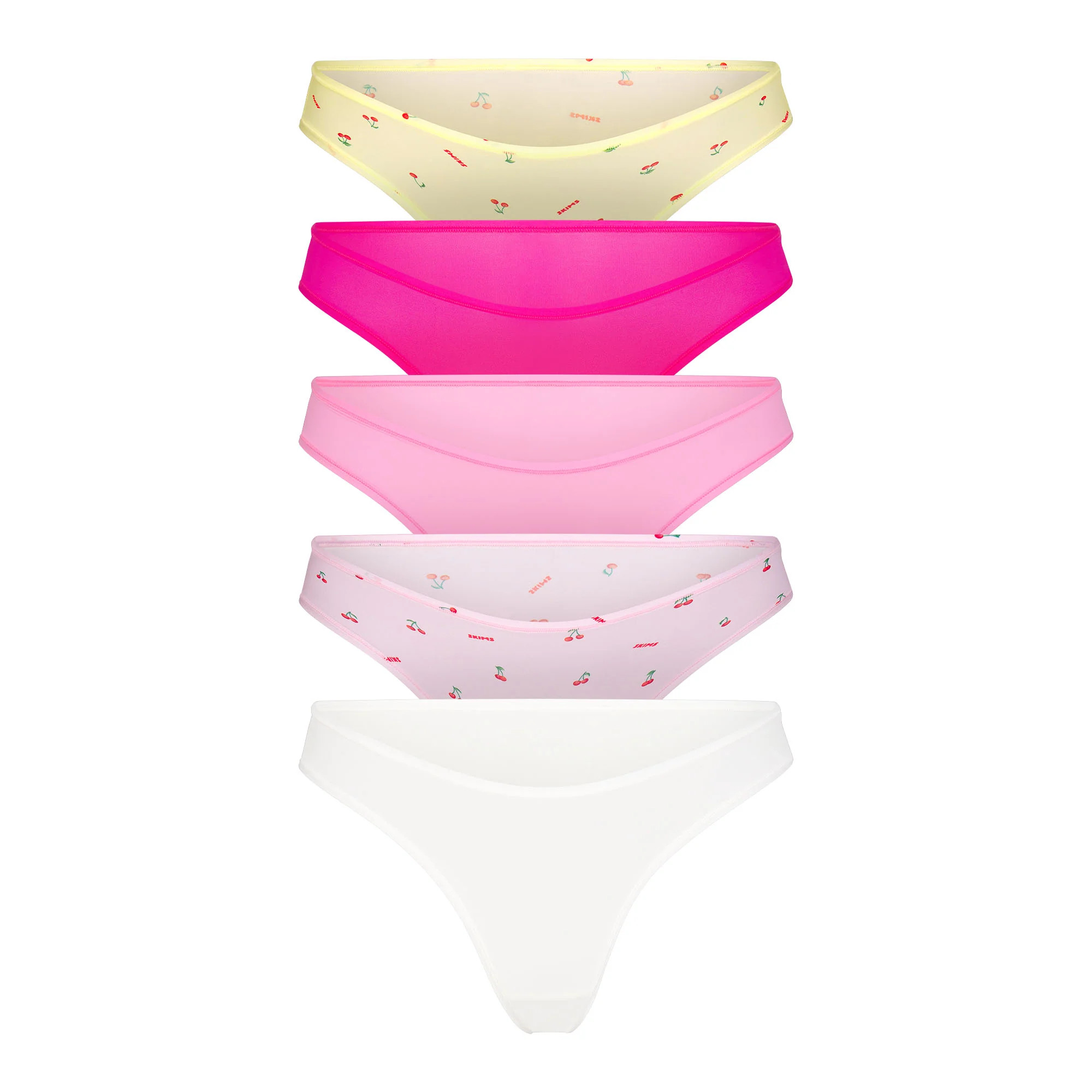 FITS EVERYBODY THONG 5-PACK | CHERRY PRINT MULTI | SKIMS (US)