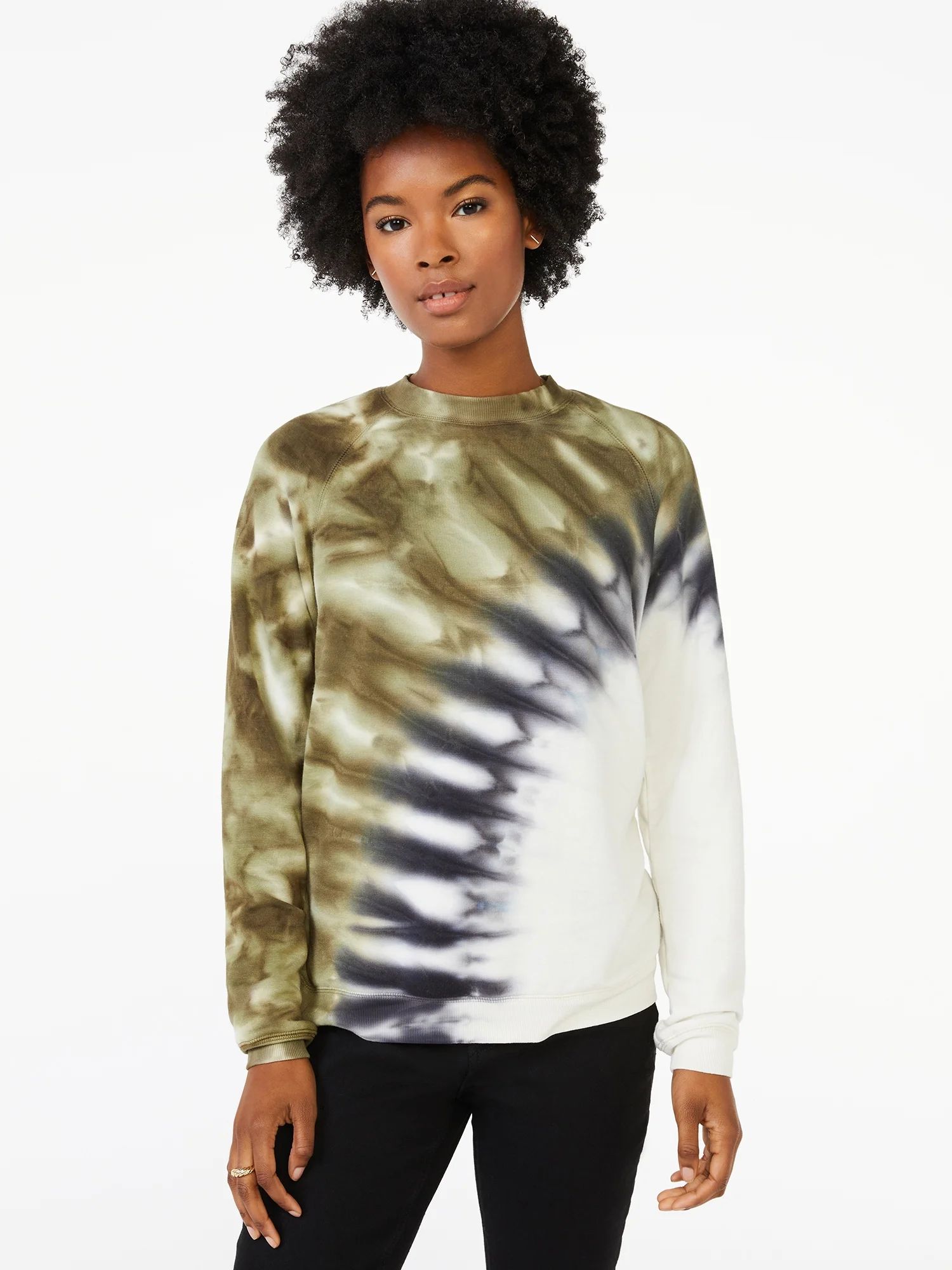 Scoop Women's Tie Dye Fleece Sweatshirt | Walmart (US)