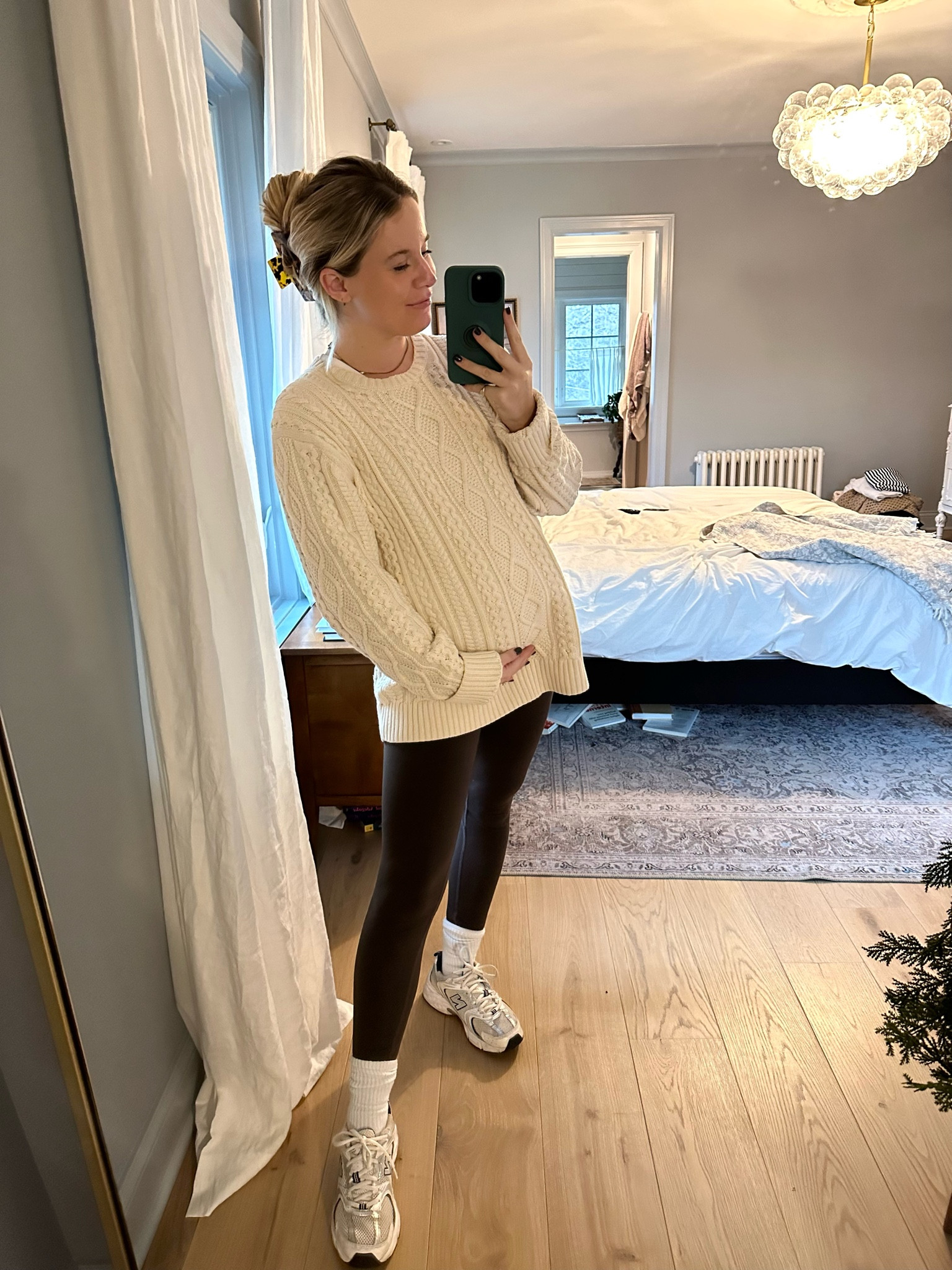 Amazon sweater, amazon brown leggings, 530 new balances