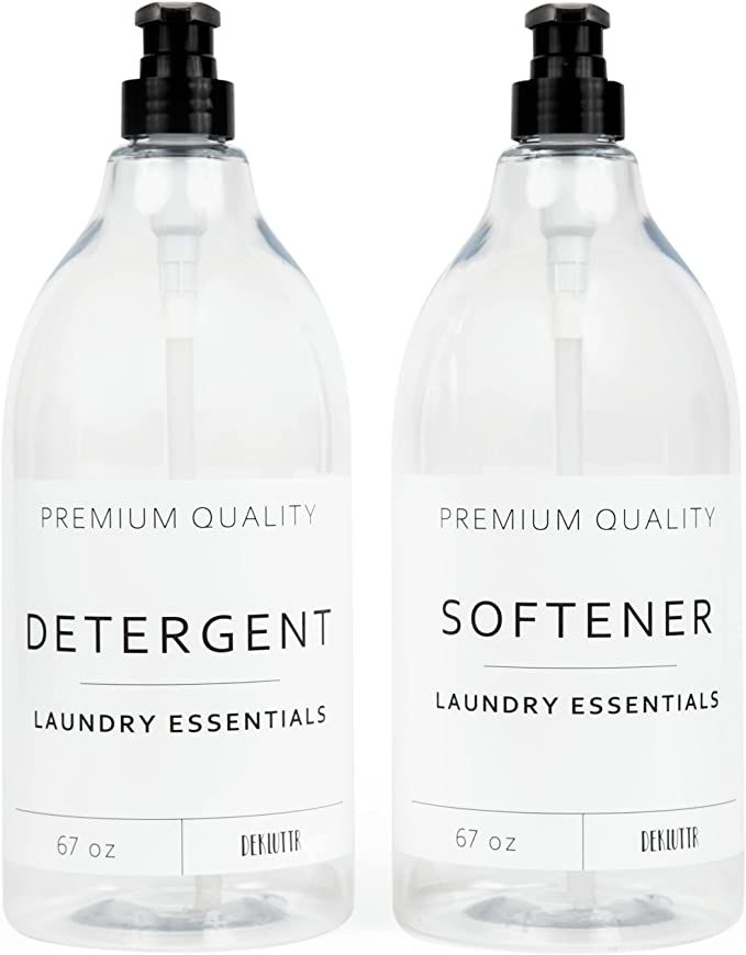 Dekluttr Laundry Soap and Fabric Softener Dispenser Bottle with Pump | Amazon (US)