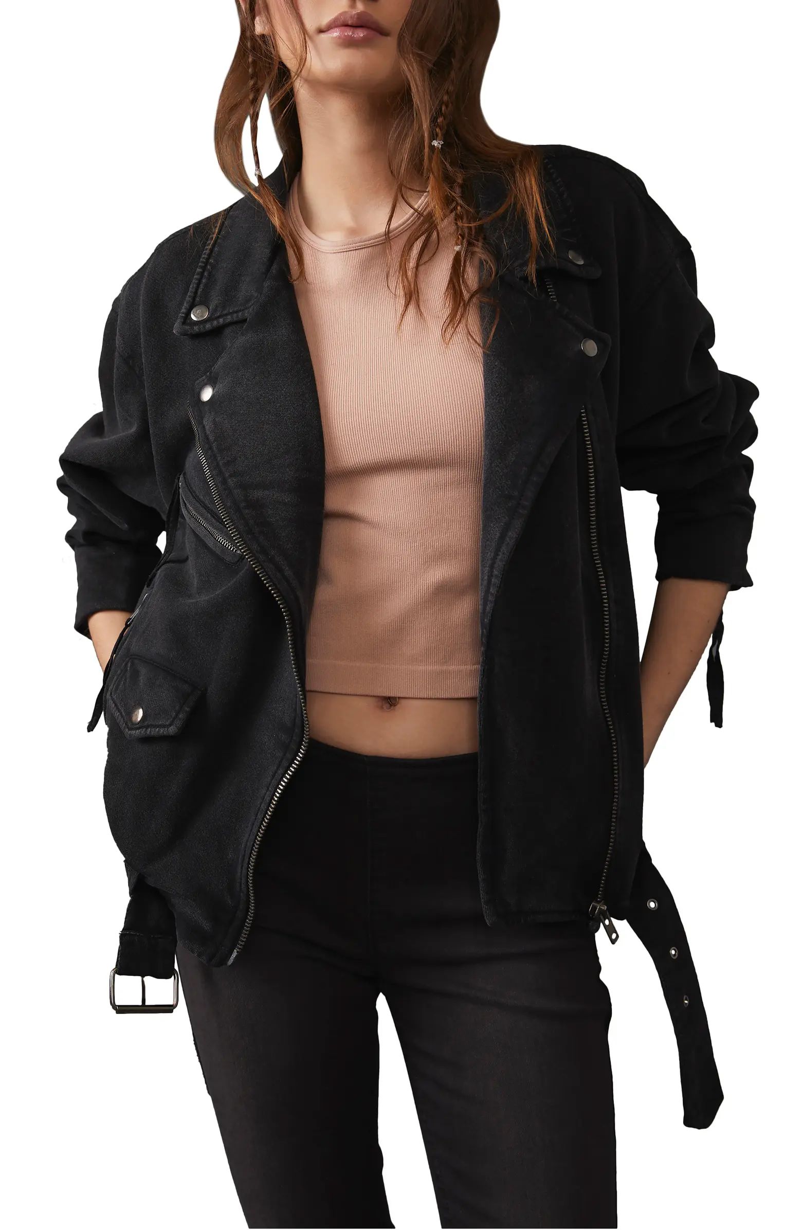 Free People Rebel Rebel Cotton Moto Jacket | Nordstrom | Nordstrom