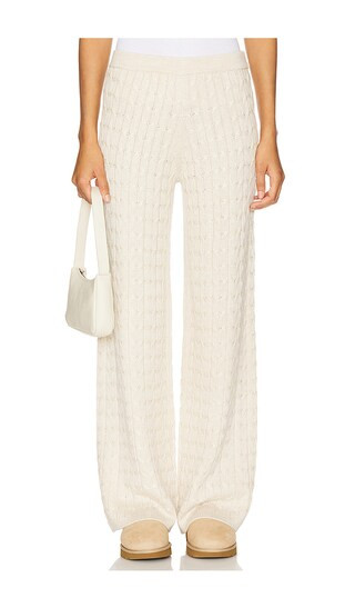 Hannah Knit Pant in Light Beige | Revolve Clothing (Global)