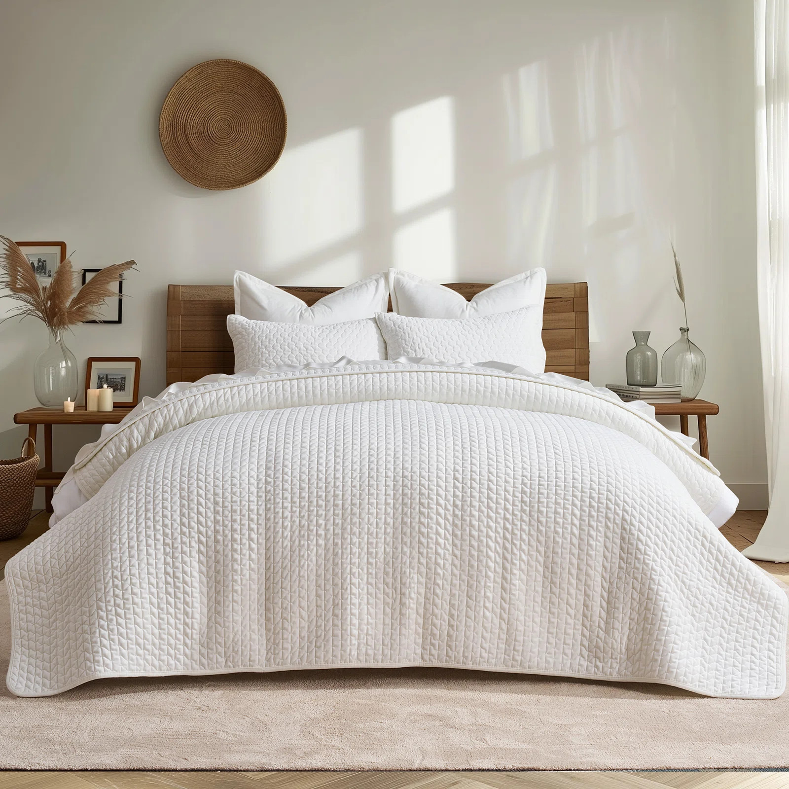 Cross-Stitch Velvet Quilt Set 3 Pieces | Wayfair North America