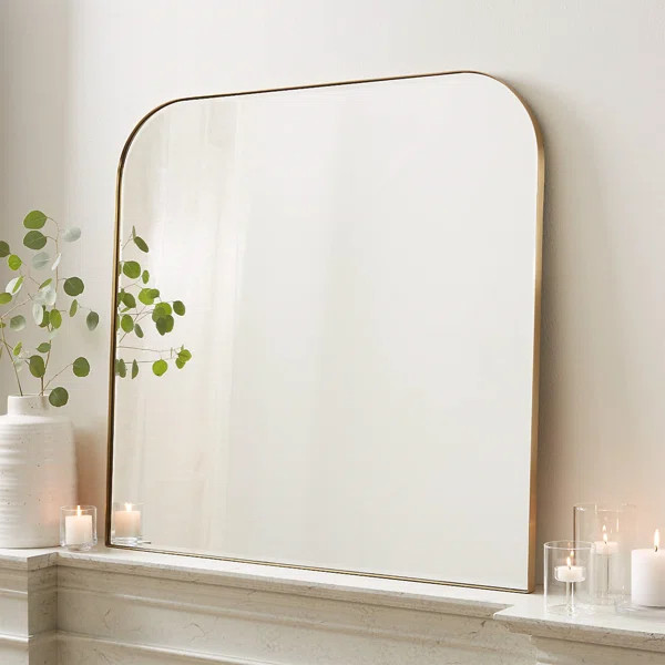 Bhargava Large Mantel Mirror Arched Rounded Corner Wall Mirror For Bathroom, Living Room | Wayfair North America