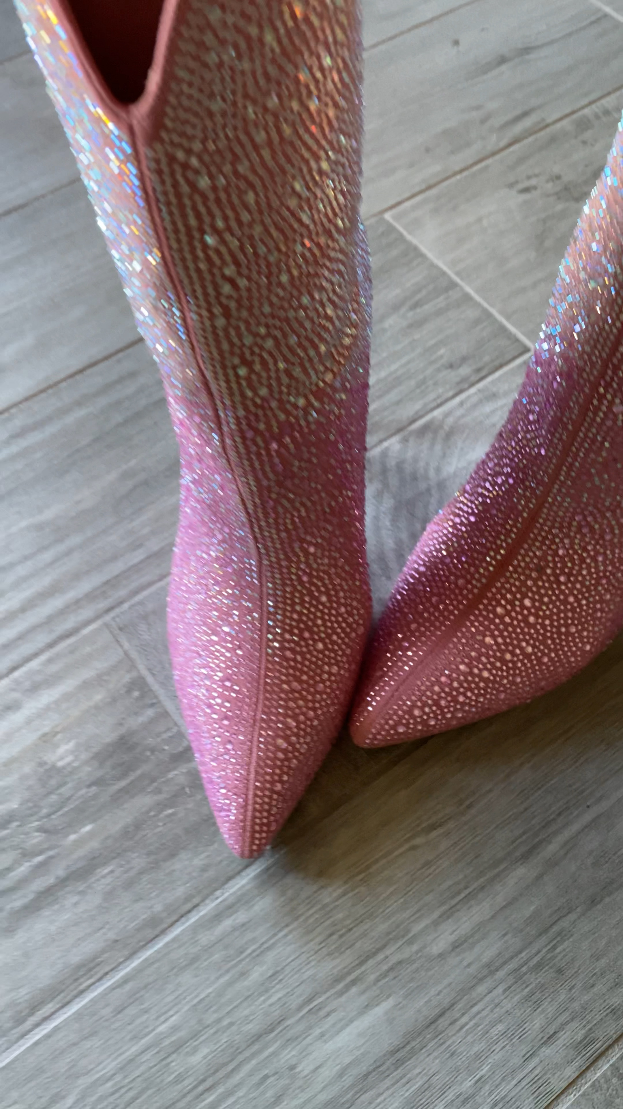 These boots make me so happy. 
I can’t get over sparkly boots 
They have a small heel but are comfortable to wear. 
Got them in my size - size 9 and they are a perfect fit 

#LTKfindsunder50 #LTKshoecrush #LTKVideo